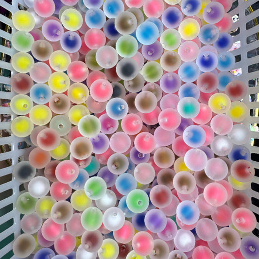 ✨ Jelly Matte Color-Core Beads — Mixed Colors for DIY Jewelry