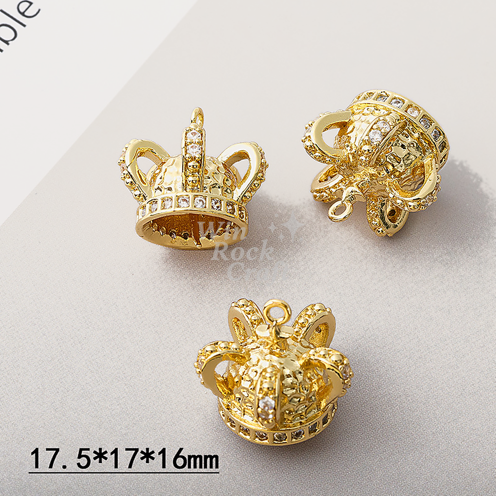 ✨ Crown Pearl Pendant Bails – 18K Gold/Rhodium Plated 👑