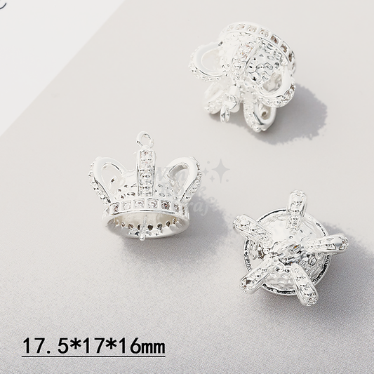 ✨ Crown Pearl Pendant Bails – 18K Gold/Rhodium Plated 👑