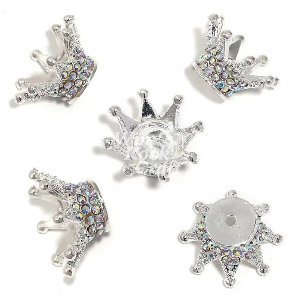 ✨ DRhinestone Crown Charms – DIY Phone Strap & Keychain 💎👑 Silver / 1 SET(2 PCS)