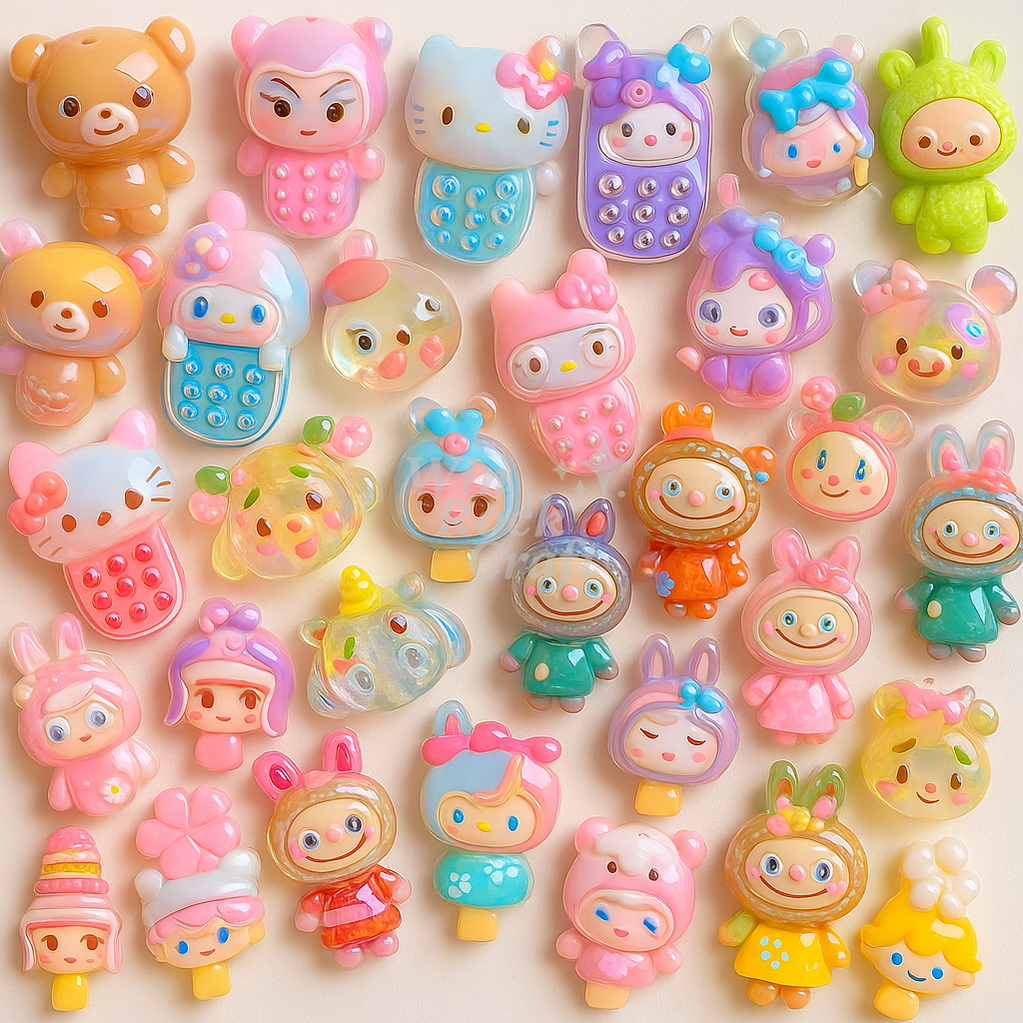 ✨ Cute Cartoon Resin Charms Mix