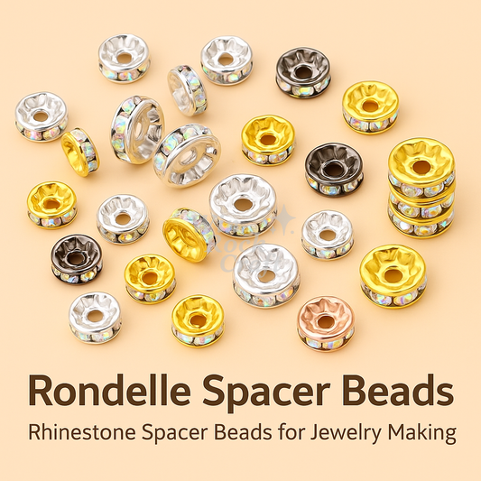 ✨ Rhinestone Spacer Beads – Round Crystal Rondelle Beads for DIY Jewelry Making Bracelets & Necklaces ✨