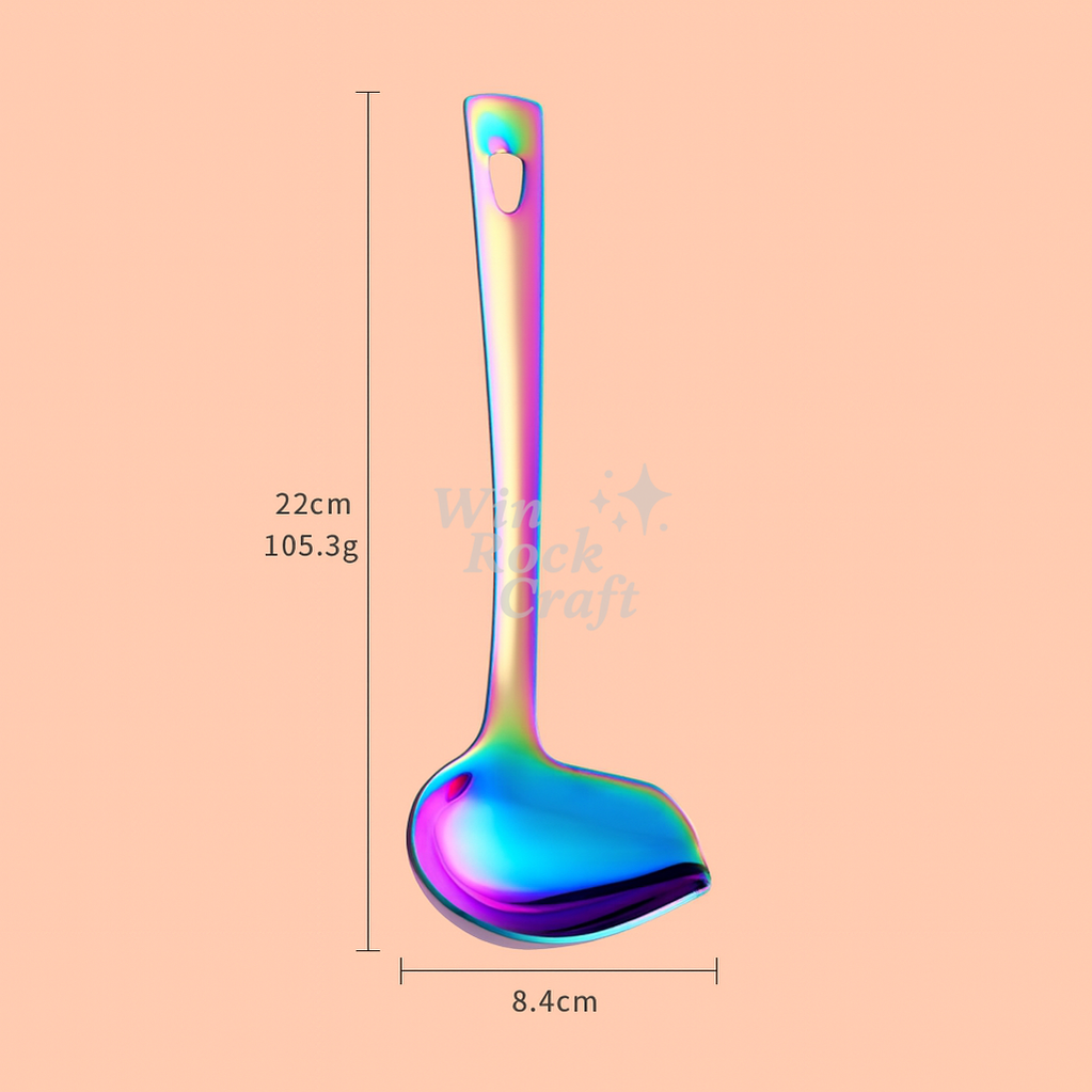✨ Stainless Steel Scoop Ladle – Rainbow & Metallic Colors