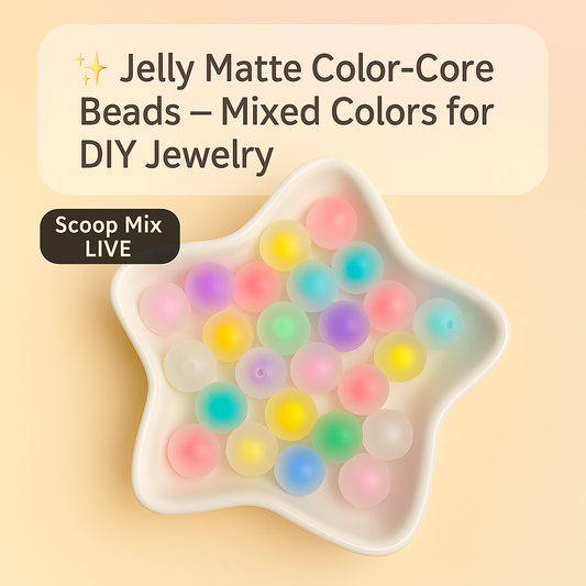 ✨ Jelly Matte Color-Core Beads — Mixed Colors for DIY Jewelry