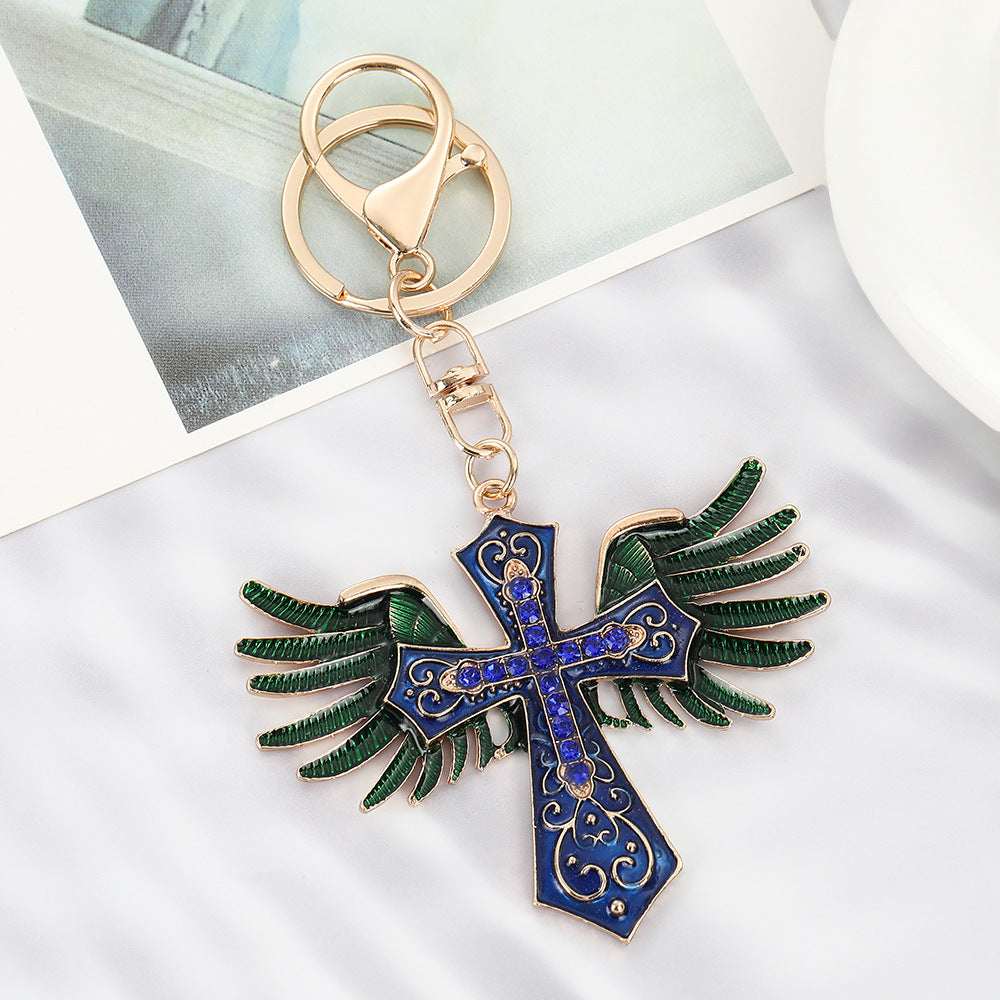 ✝️ Rhinestone Cross Keychain Bag Charm