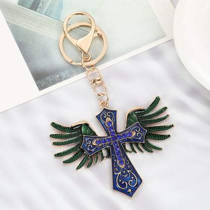 ✝️ Rhinestone Cross Keychain Bag Charm