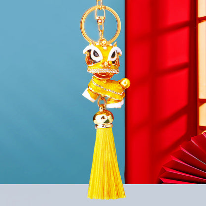 🦁 Chinese Lion Dance Keychain Bag Charm