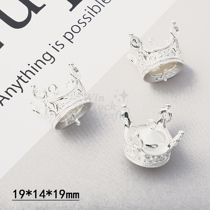 ✨ Crown Pearl Pendant Bails – 18K Gold/Rhodium Plated 👑
