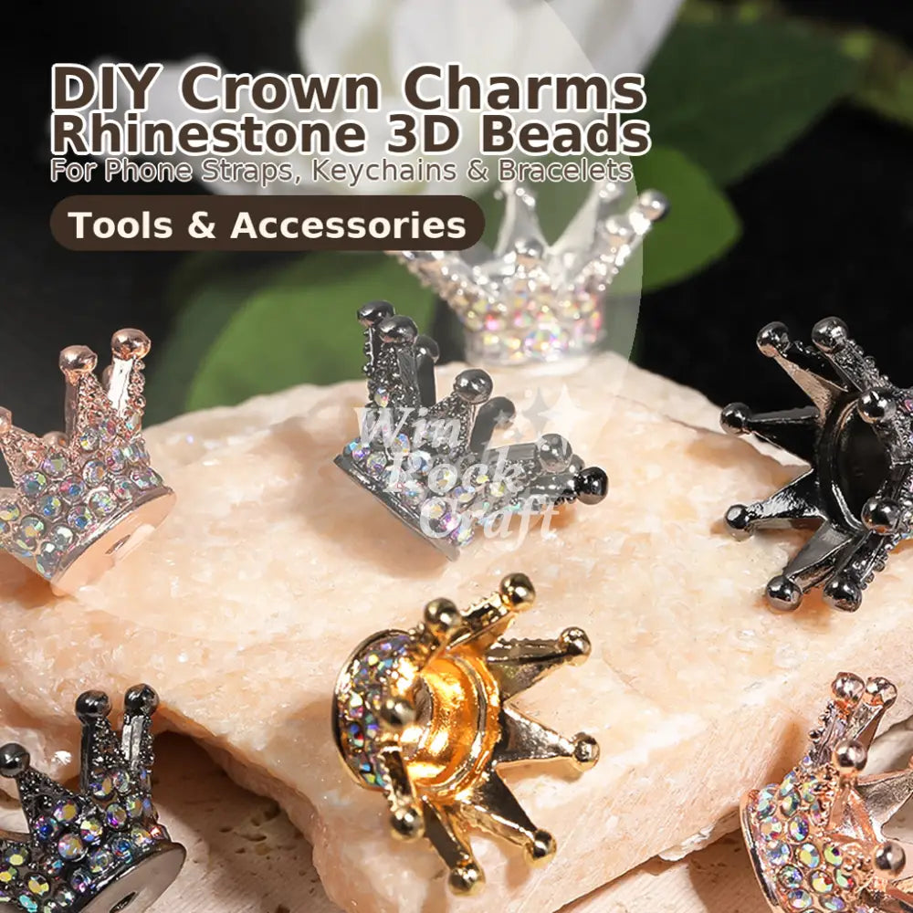 ✨ DRhinestone Crown Charms – DIY Phone Strap & Keychain 💎👑