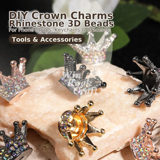 ✨ DRhinestone Crown Charms – DIY Phone Strap & Keychain 💎👑
