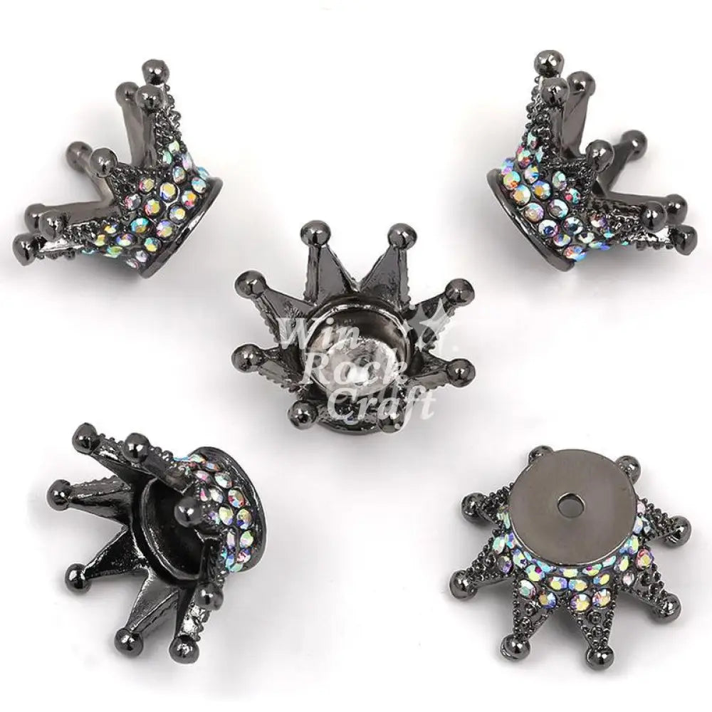 ✨ DRhinestone Crown Charms – DIY Phone Strap & Keychain 💎👑 Black / 1 SET(2 PCS)