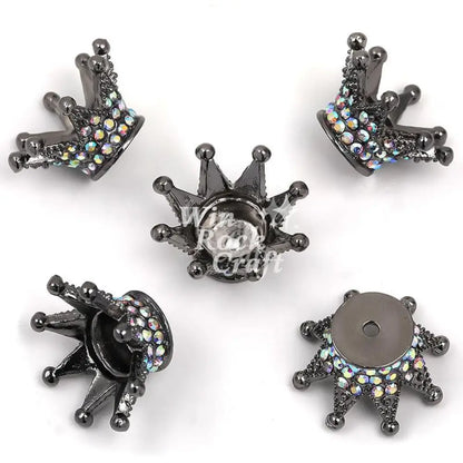 ✨ DRhinestone Crown Charms – DIY Phone Strap & Keychain 💎👑 Black / 1 SET(2 PCS)