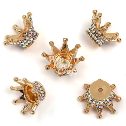 ✨ DRhinestone Crown Charms – DIY Phone Strap & Keychain 💎👑 Gold / 5 SET(10 PCS)