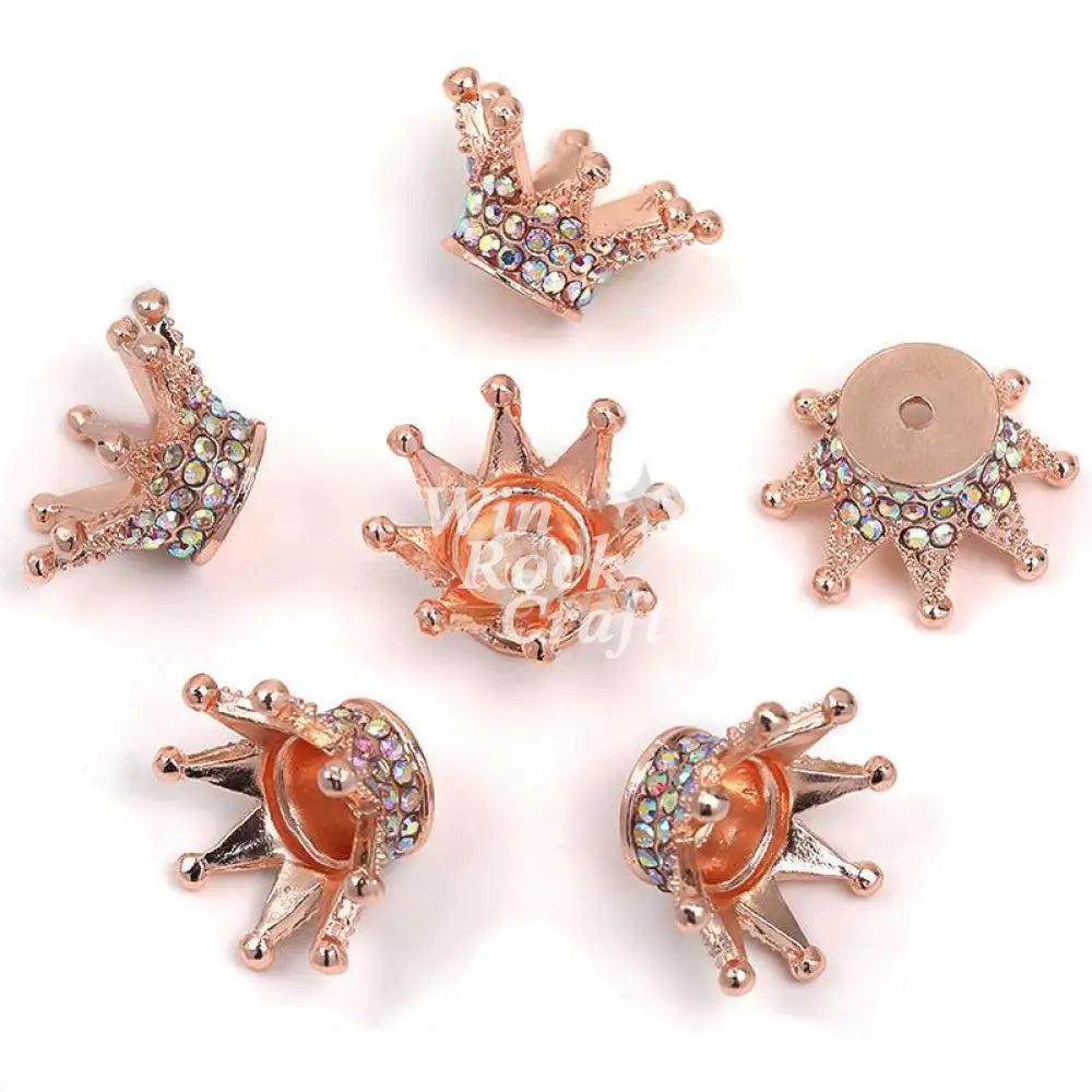 ✨ DRhinestone Crown Charms – DIY Phone Strap & Keychain 💎👑 Rose Gold / 1 SET(2 PCS)