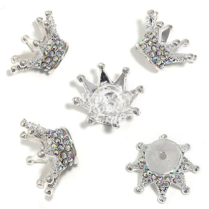 ✨ DRhinestone Crown Charms – DIY Phone Strap & Keychain 💎👑 Silver / 1 SET(2 PCS)