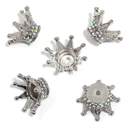 ✨ DRhinestone Crown Charms – DIY Phone Strap & Keychain 💎👑 White Gold / 1 SET(2 PCS)