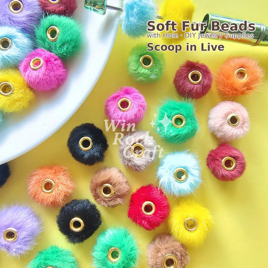 ✨ Soft Fur Beads with Hole DIY Jewelry Supplies 💎