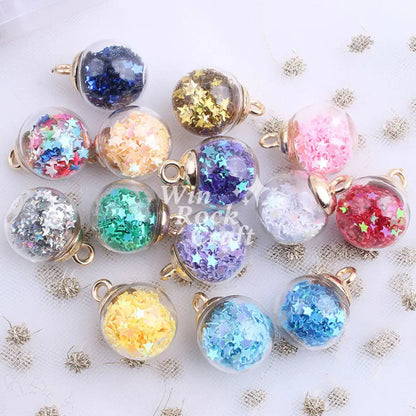 ✨Starry Glass Globe Pendants 💎 Mixed Colors for DIY Jewelry
