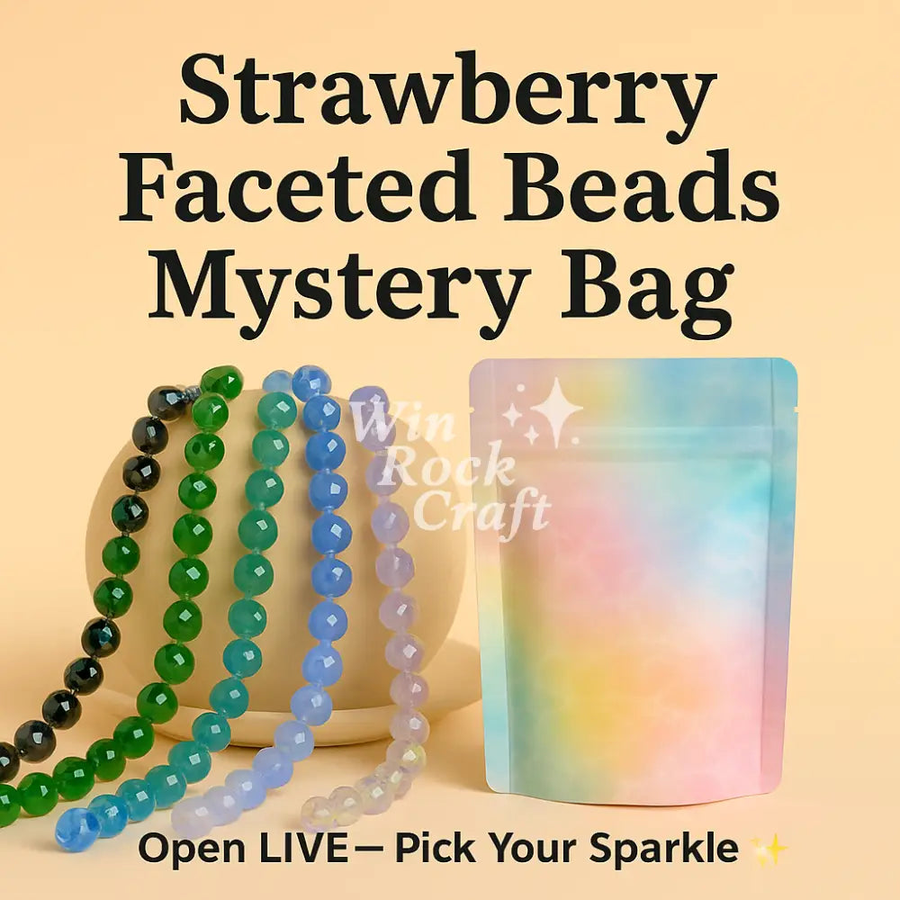 ✨ Strawberry Crystal Faceted Beads Jewelry